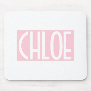 Mousepad Your Name   Bold White Text on Light Pink