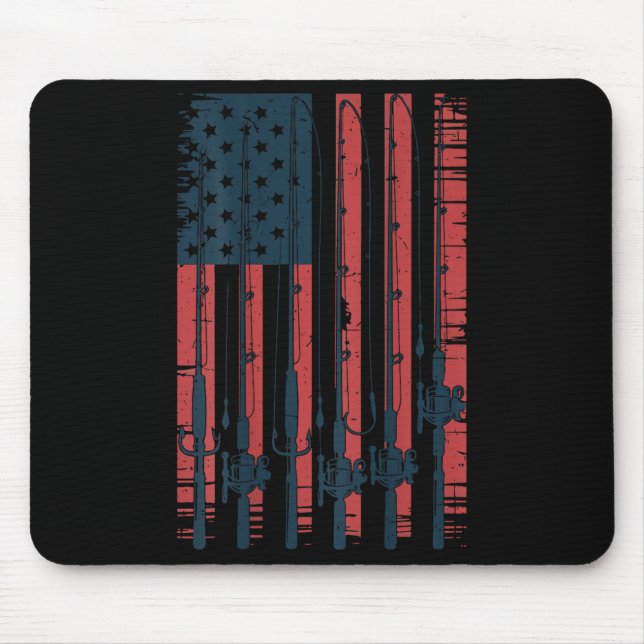 Mousepad Youth American Flag Fishing Le Men Boys Patriotic  (Frente)