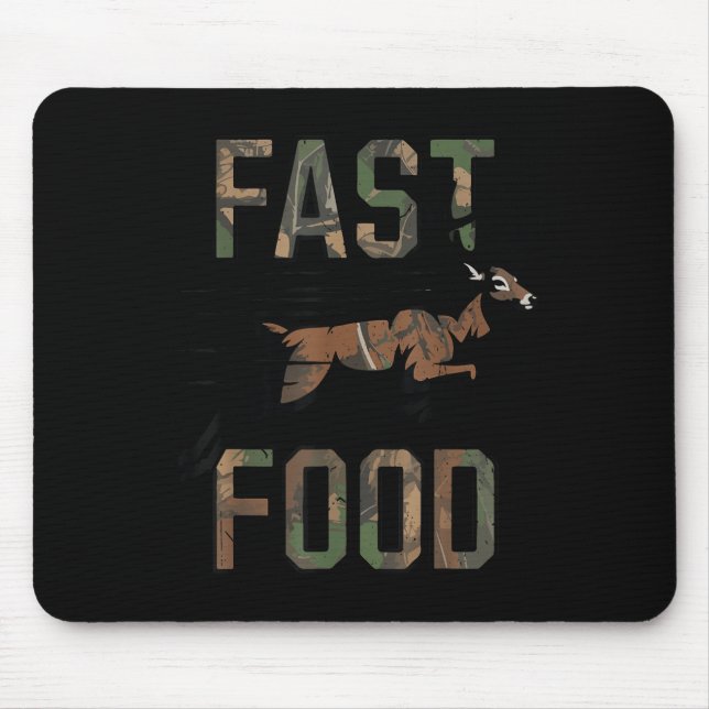 Mousepad Youth Boys Camo Deer Hunting Fast Food Funny Hunti (Frente)