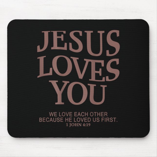 Mousepad Youth Jesus Love You Christian God Good Boy Son Me (Frente)