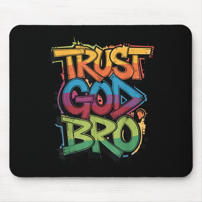 Mousepad Youth Trust God Bro Funny Christian Boy Son Brothe (Frente)