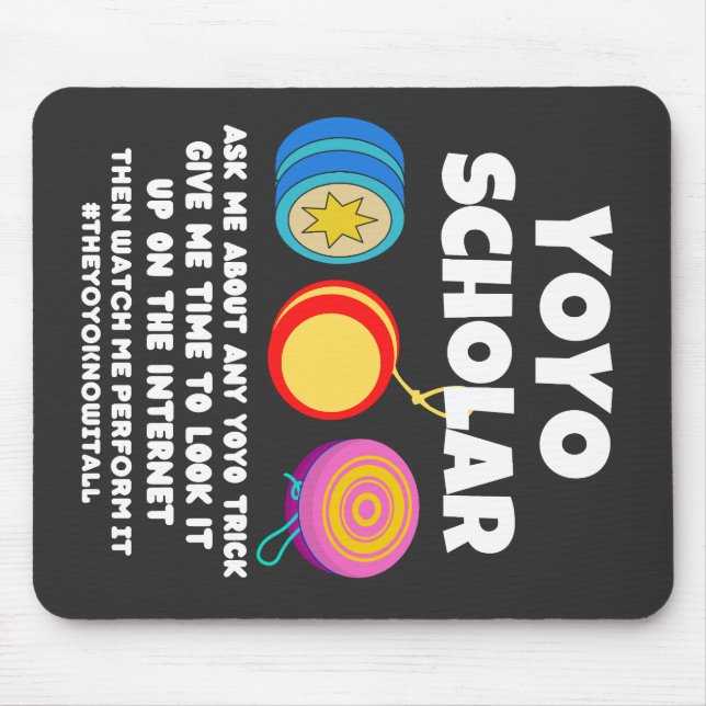 Mousepad Yoyo, estudante, você sabe tudo (Frente)