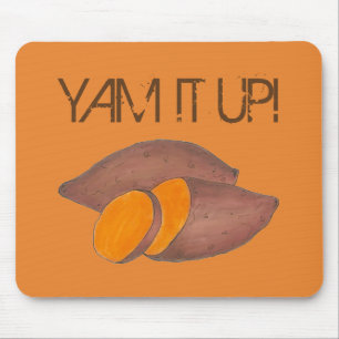Mousepad Yup It Up Funny Orange Sweet Potato Funny Foodie