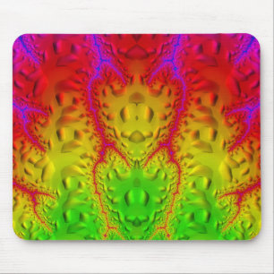 Mousepad ~ Zany Shades Vermelho Verde Roxo Amarelo Fractal