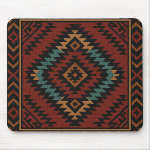 Mousepad Zapotec Folk Art Geométrico com Mouse Diamante