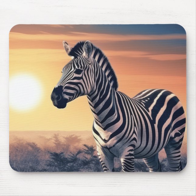 Mousepad Zebra Animal Selvagem Natureza Selvagem Parede Col (Frente)