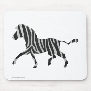 Mousepad Zebra Black and Light Cinzas Silhouket