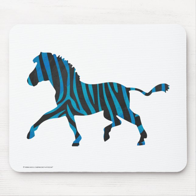 Mousepad Zebra Black e Blue Silhouette (Frente)