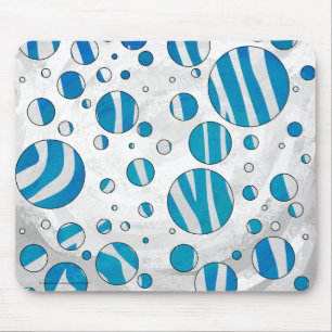 Mousepad Zebra Bolinhas branca e azul