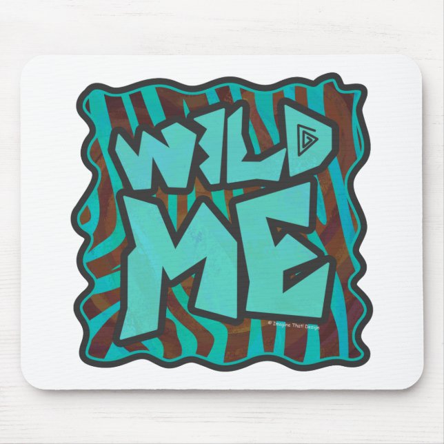Mousepad Zebra Brown e Teal Wild Me Design (Frente)