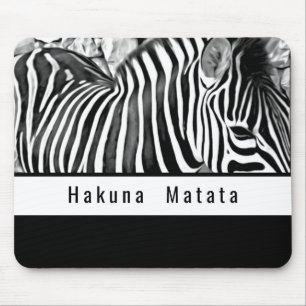 Mousepad Zebra close up em preto e branco