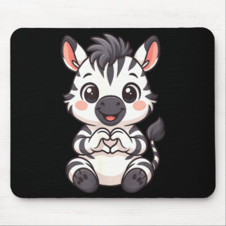 Mousepad Zebra com coração mulheres meninas crianças coraçã