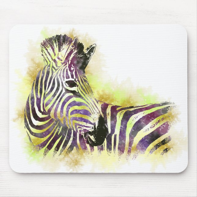 Mousepad Zebra da Aquarela (Frente)
