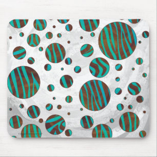 Mousepad Zebra da Bolinhas Castanho e Teal
