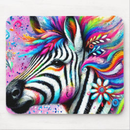 Mousepad Zebra Floral Rosa-Rosa-Rosa-Rosa-Cinzenta Verde-Ma