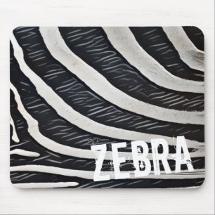 Mousepad Zebra fur Design preto e branco para Amante de os