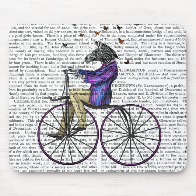 Mousepad Zebra na Bicicleta (Frente)