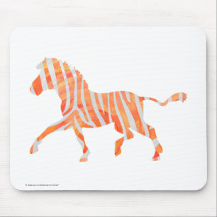Mousepad Zebra Orange e White Silhouette