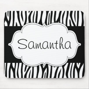 Mousepad Zebra preto e branco personalizada