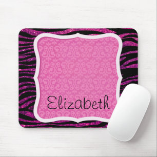 Mousepad Zebra rosa, Zebra brilhante, Impressão Zebra Zebra