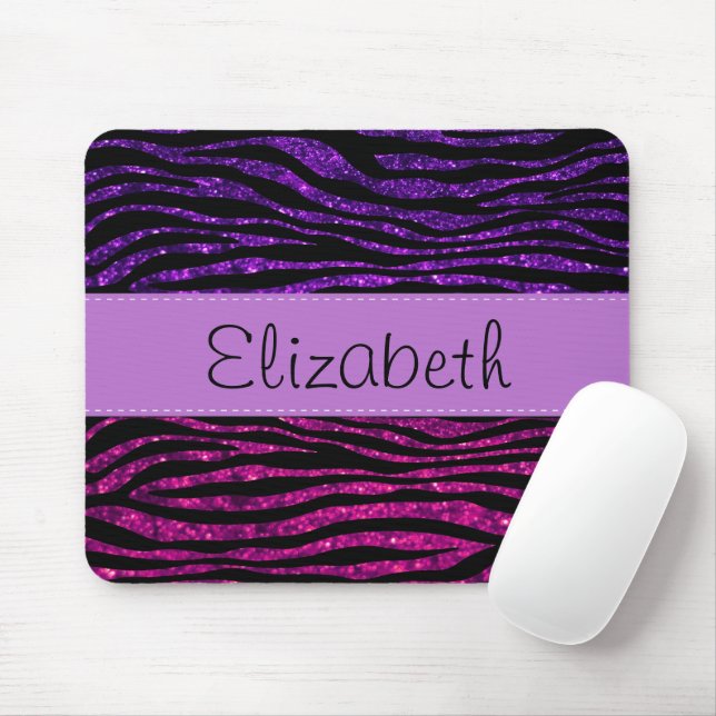 Mousepad Zebra rosa, Zebra roxa, Zebra brilhante, Zebra bri (Com mouse)