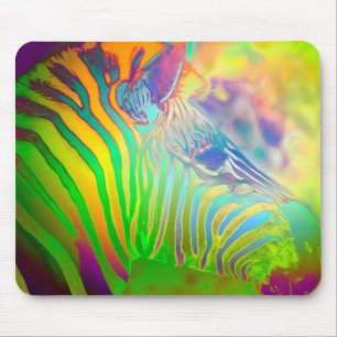 Mousepad Zebra selvagem psicadélico da vida