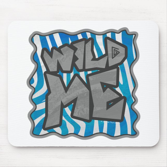 Mousepad Zebra Silhouette Blue e White Design (Frente)