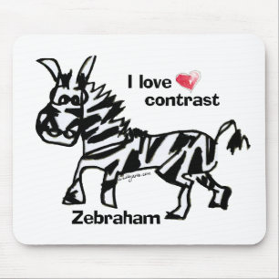 Mousepad Zebraham - Eu adoro contraste