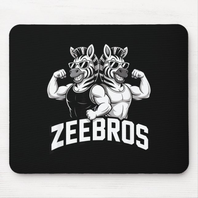 Mousepad Zeebros Cute Zebra Duo Design For Zebros Lovers  (Frente)