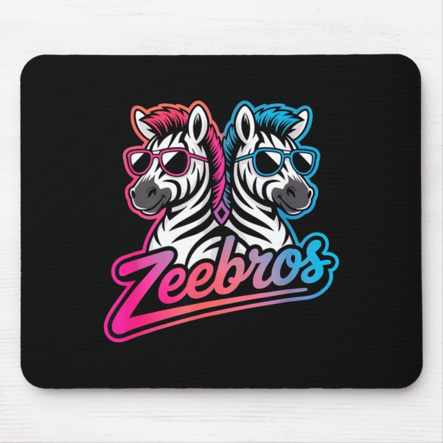 Mousepad Zeebros Cute Zebra Duo Design For Zebros Lovers  (Frente)