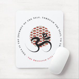 Mousepad Zen Asian Red Sun Yoga Moderna Caligrafia Om Aum