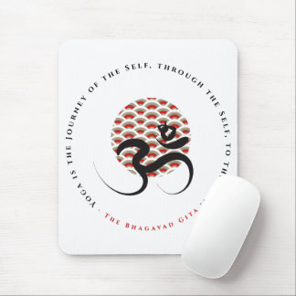 Mousepad Zen Asian Red Sun Yoga Moderna Caligrafia Om Aum