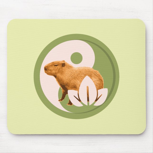 Mousepad Zen Capivara Yin Yang Natureza Pacífica (Frente)