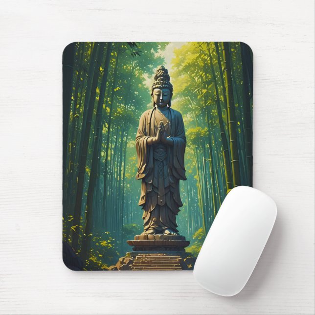 Mousepad Zen no Bosque de Bambu (Com mouse)