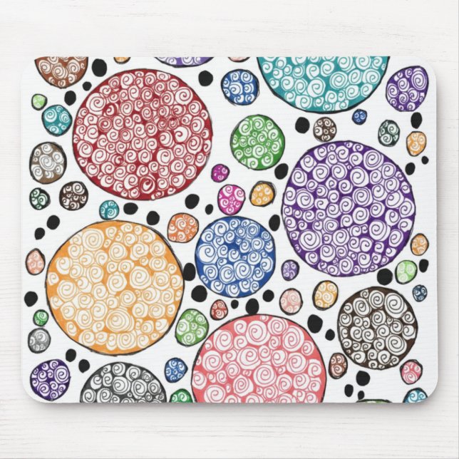 Mousepad Zentangle circles pattern (Frente)