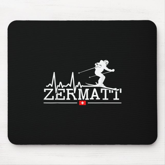 Mousepad Zermatt Heartbeat Alpino Esqui Suíço Switzer (Frente)