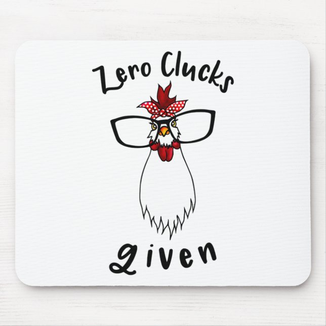 Mousepad Zero Clucks Dado Fazendeiro de Fazenda de Frango E (Frente)