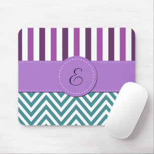 Mousepad Zigzag Azul, Chevron, Stripes Roxas, Monograma