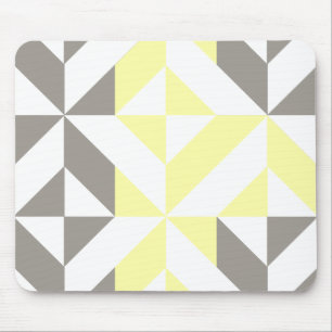 Mousepad ZigZag Geométrico Amarelo e Silver