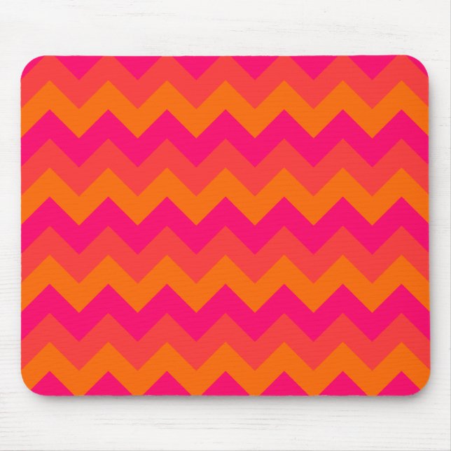 Mousepad Zigzag Laranja e Rosa (Frente)