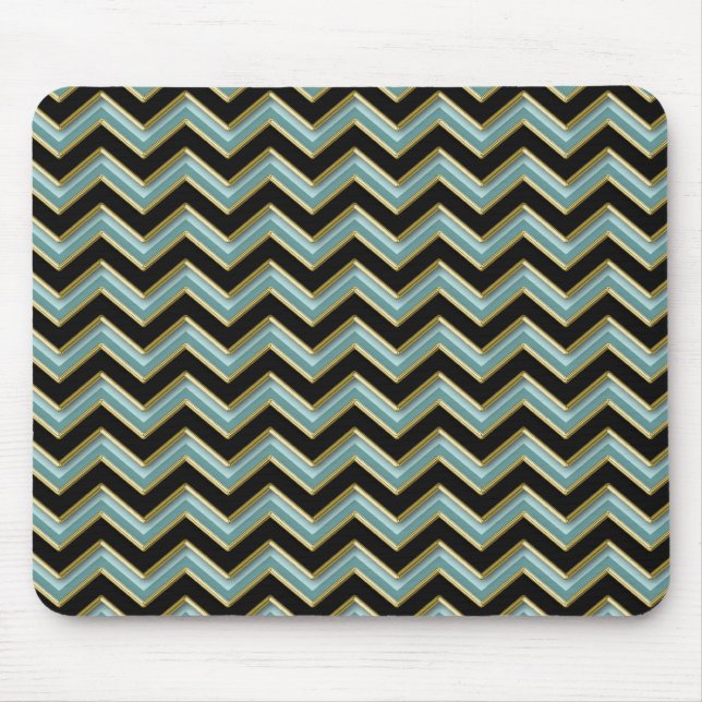 Mousepad ZigZag preto-e-Dourado (Frente)