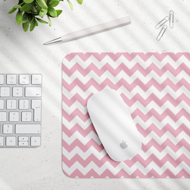Mousepad Zigzag Rosa, Chevron Rosa, Padrão Geométrico (Criador carregado)