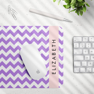 Mousepad Zigzag Roxo, Chevron Roxo, Seu Nome