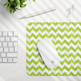 Mousepad Zigzag Verde, Chevron Verde, Padrão Geométrico