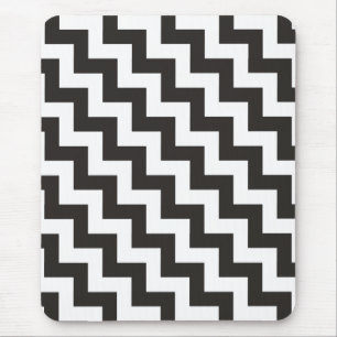 Mousepad Zigzags Mousepad, Black and White Chevrons