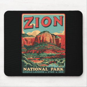 Mousepad Zion National Park Utah Angels Landing Vintage Hik