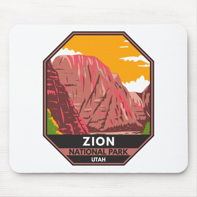 Mousepad Zion National Park Utah Vintage (Frente)