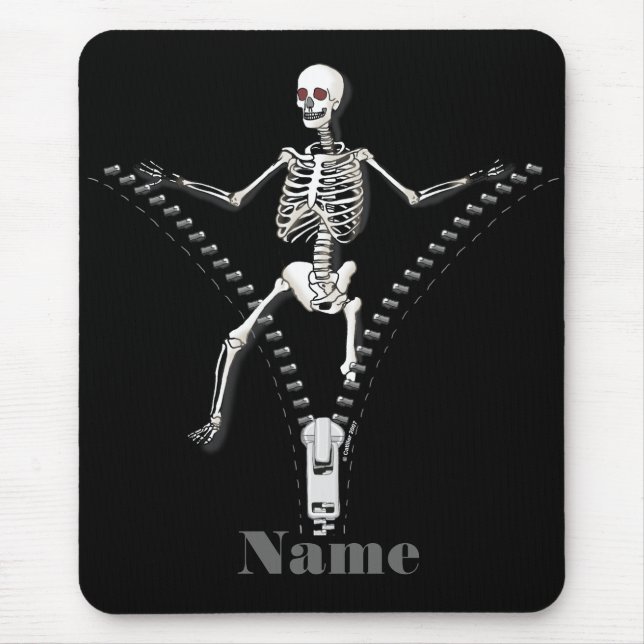 Mousepad Zipper Skeleton custom name (Frente)