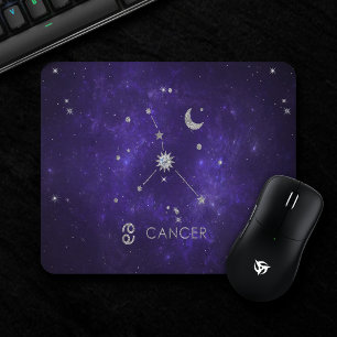 Mousepad Zodiac Cancer Roxo   Astrologia Cósmica Horoscópio
