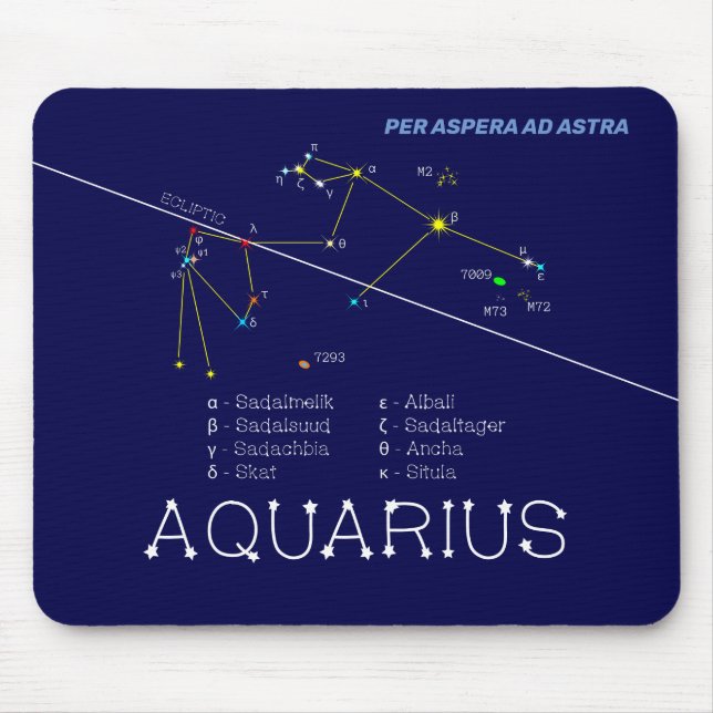 Mousepad Zodiac Constelação Aquarius (Frente)